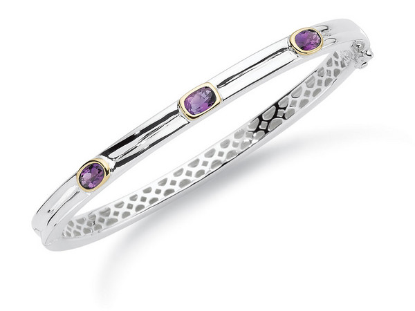 Amethyst Stackable Bangle Bracelet
