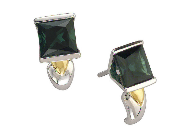 Created Green Quartz Earrings
