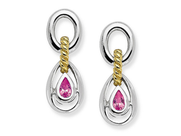 Created Pink Sapphire Earrings