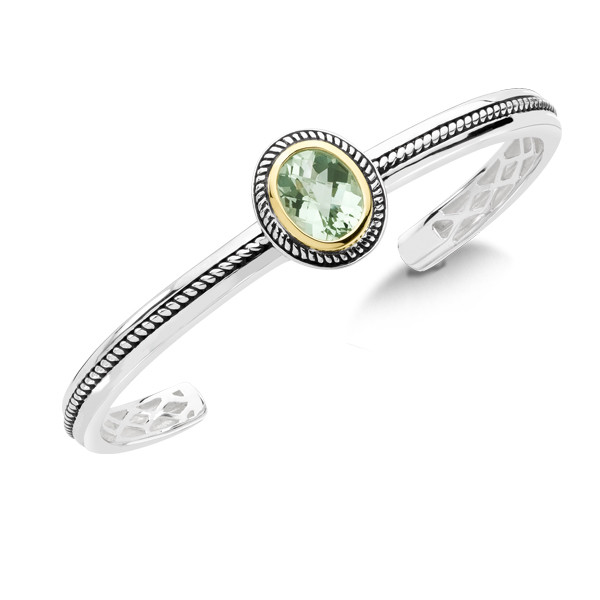 Antiqued Green Amethyst Bracelet