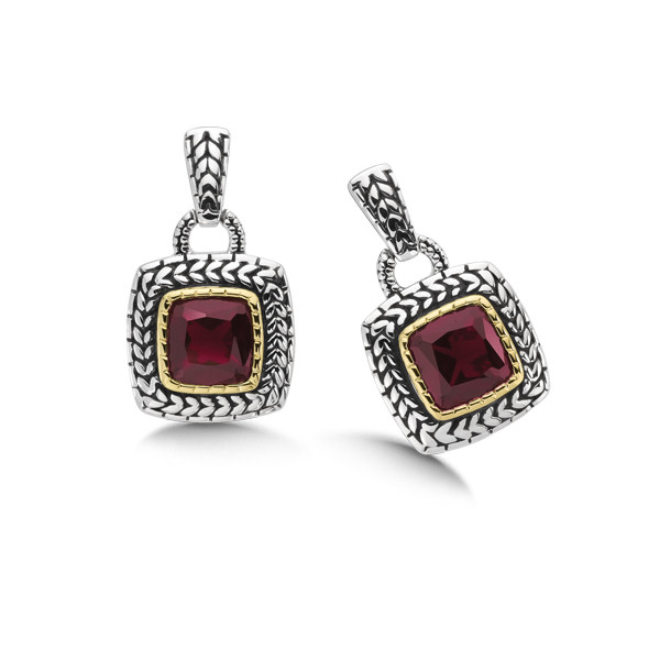 Antiqued Garnet Earrings