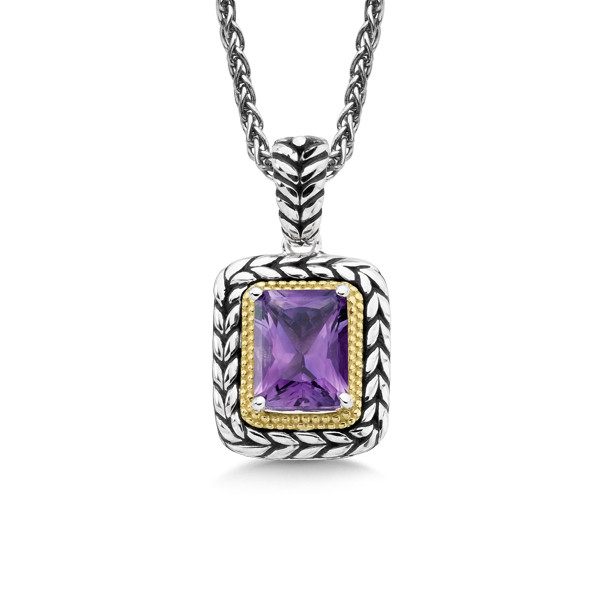 Antiqued Amethyst Pendant