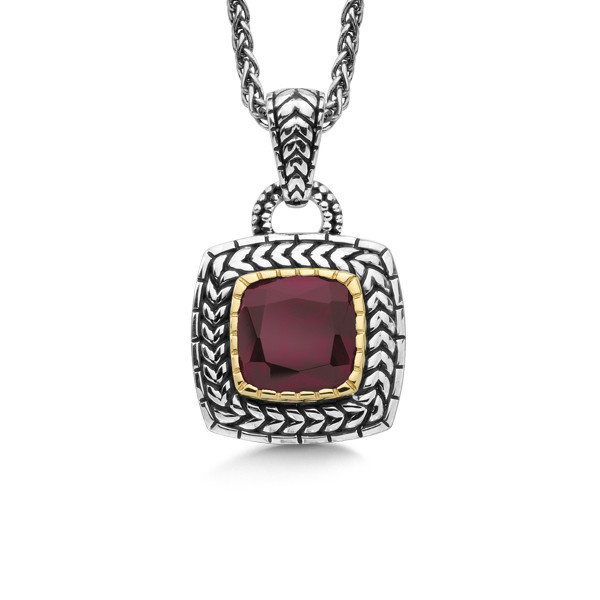 Antiqued Garnet Pendant