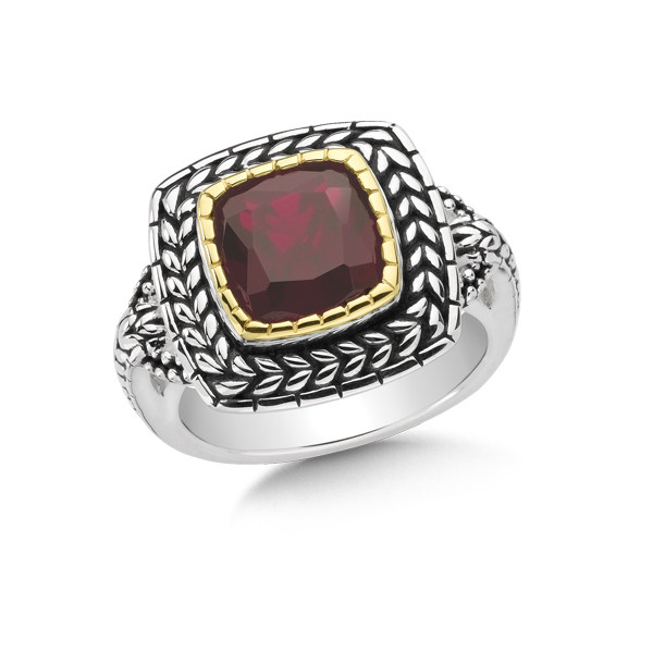 Antiqued Garnet Ring