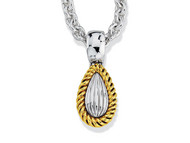 Sterling & 18K Drop Pendant