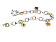 Amethyst, Citrine & Peridot Charm Bracelet