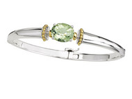 Green Amethyst Bangle Bracelet