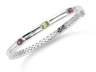 Amethyst & Peridot Stackable Bangle Bracelet