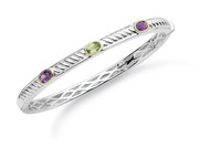 Amethyst & Peridot Stackable Bangle Bracelet