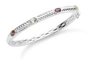 Amethyst & Aqua Stackable Bangle Bracelet