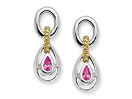 Created Pink Sapphire Earrings