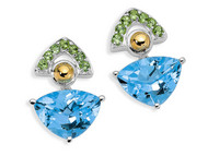 Blue Topaz & Peridot Earrings