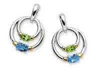 Blue Topaz & Peridot Earrings