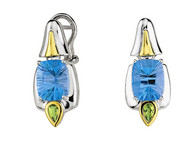 Blue Topaz & Peridot Earrings