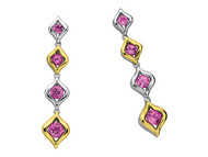 Created Pink Sapphire Earrings