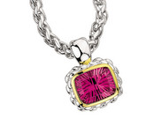 Created Pink Sapphire Pendant
