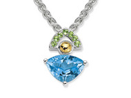 Blue Topaz & Peridot Pendant