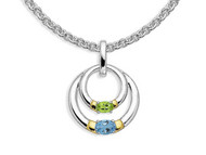 Blue Topaz & Peridot Pendant
