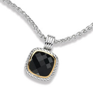 Onyx Pendant in 18k Gold & Sterling Silver