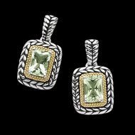 Antiqued Green Amethyst Earrings