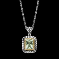 Antiqued Green Amethyst Pendant