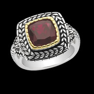 Antiqued Garnet Ring