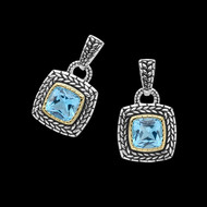 Antiqued Blue Topaz Earrings