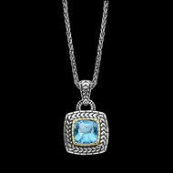 Antiqued Blue Topaz Pendant