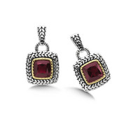 Antiqued Garnet Earrings