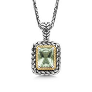 Antiqued Green Amethyst Pendant