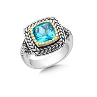 Antiqued Blue Topaz Ring