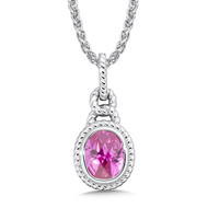 Pink Sapphire Pendant in Silver Sterling