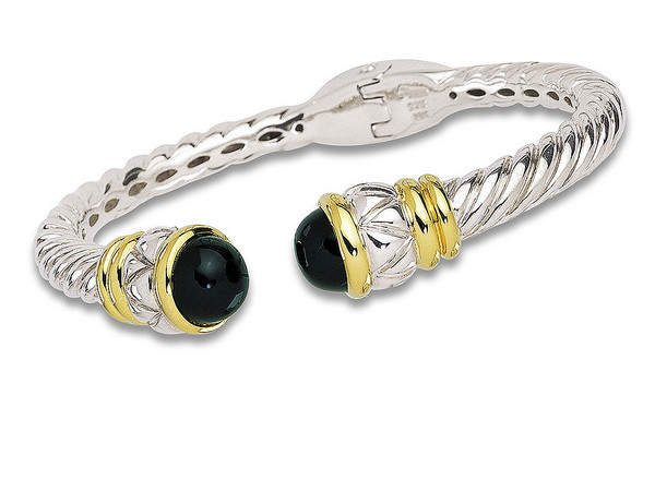  Onyx Bracelet 18k Gold & Sterling Silver