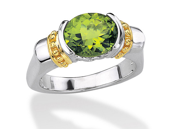 Peridot Ring in 18k Gold & Sterling Silver