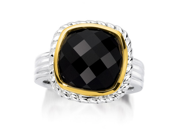 Onyx Ring in 18k Gold & Sterling Silver