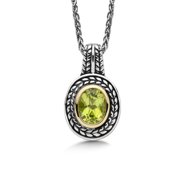 Antiqued Peridot Pendant