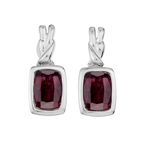 Garnet Earrings in Sterling Silver