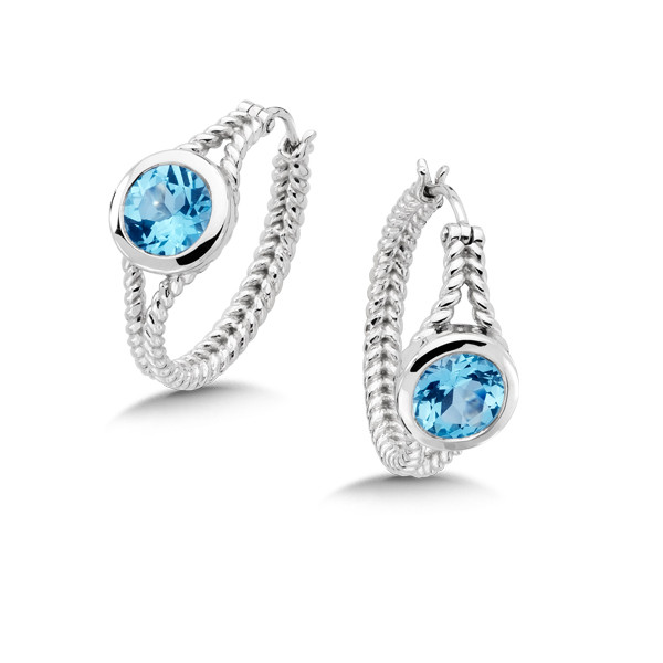 Blue Topaz Earrings in Sterling Silver