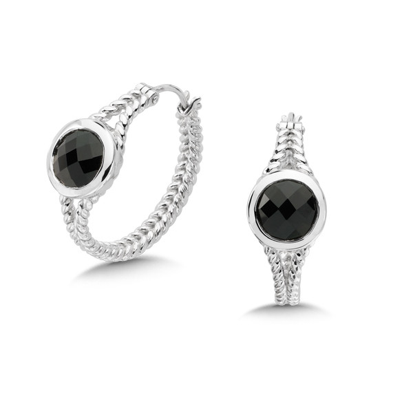 Onyx Earrings in Sterling Silver