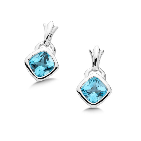 Blue Topaz Earrings in Sterling Silver