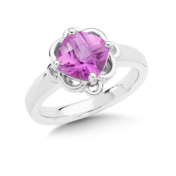 Pink Sapphire Ring in Sterling Silver