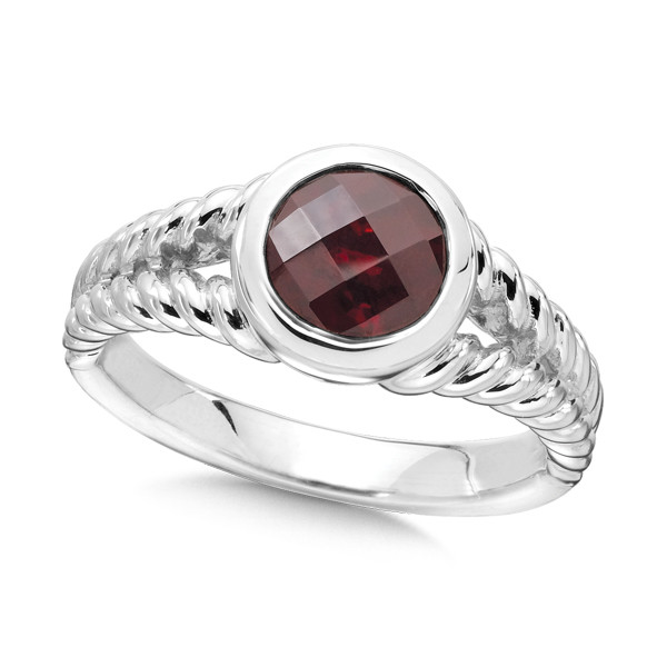 Garnet Ring in Sterling Silver