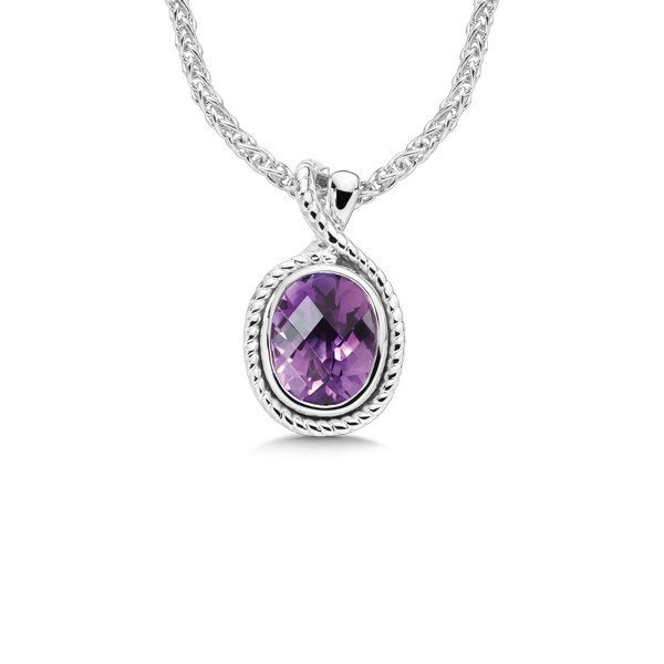 Amethyst Pendant in Sterling Silver