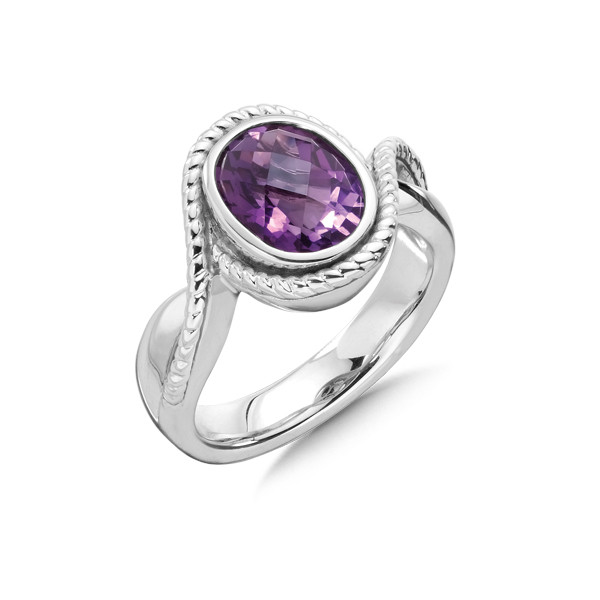 Amethyst Ring in Sterling Silver