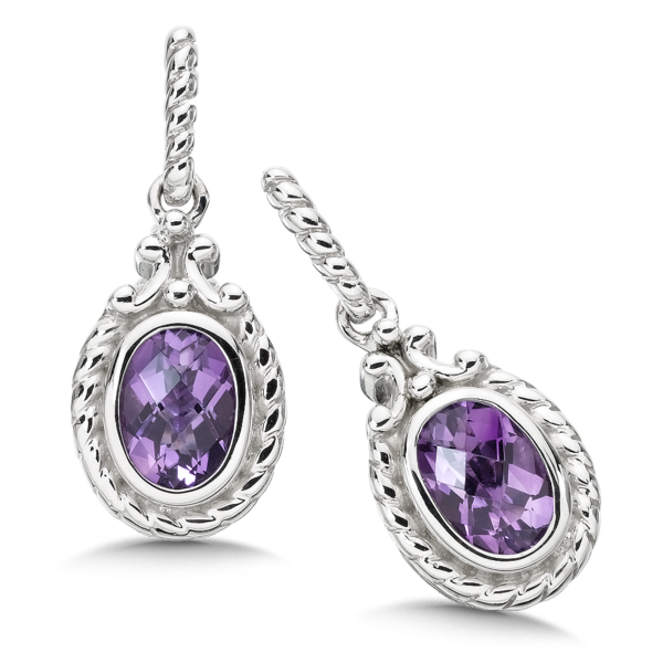 Amethyst Earrings in Sterling Silver