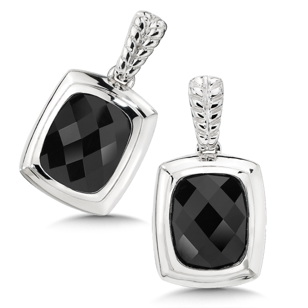 Onyx Earrings in Sterling Silver