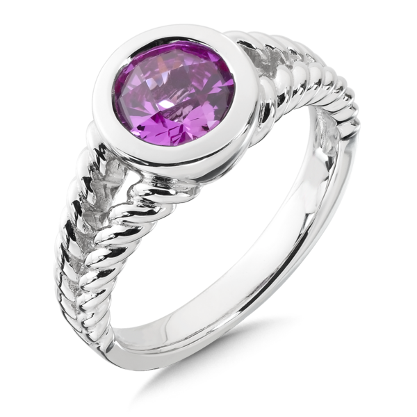 Pink Sapphire Ring in Sterling Silver