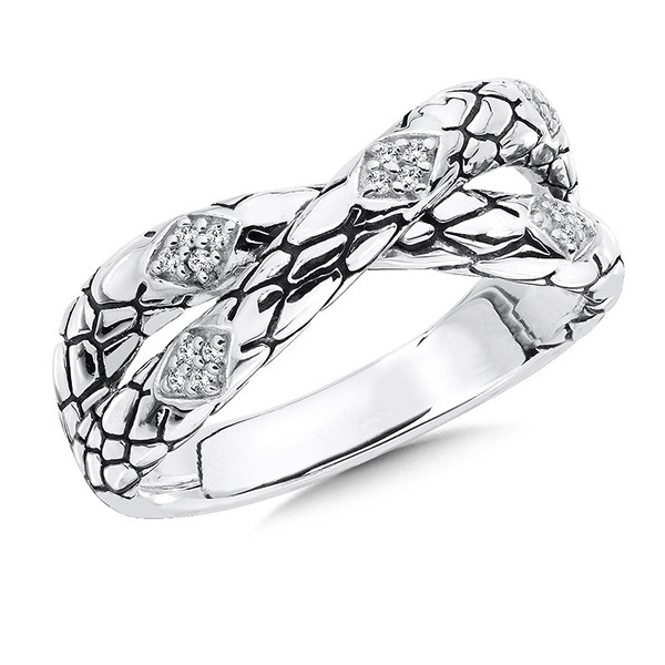 Diamond Ring in Sterling Silver