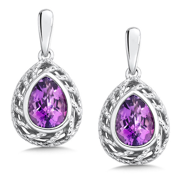 Amethyst Earrings in Sterling Silver