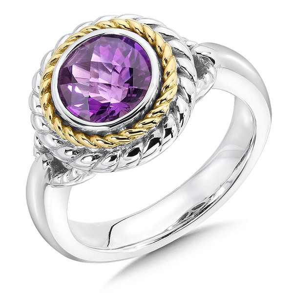 Amethyst Ring in 18k Gold & Sterling Silver